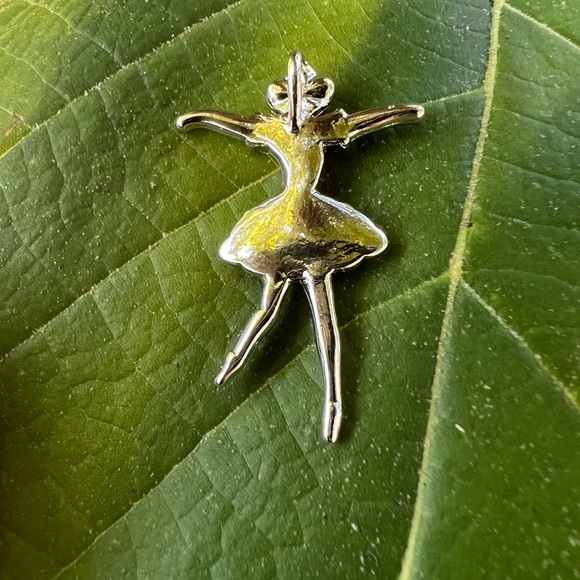 Silver-tone Clear & Pink Rhinestone Ballerina Pendant 👠 - Picture 14 of 17